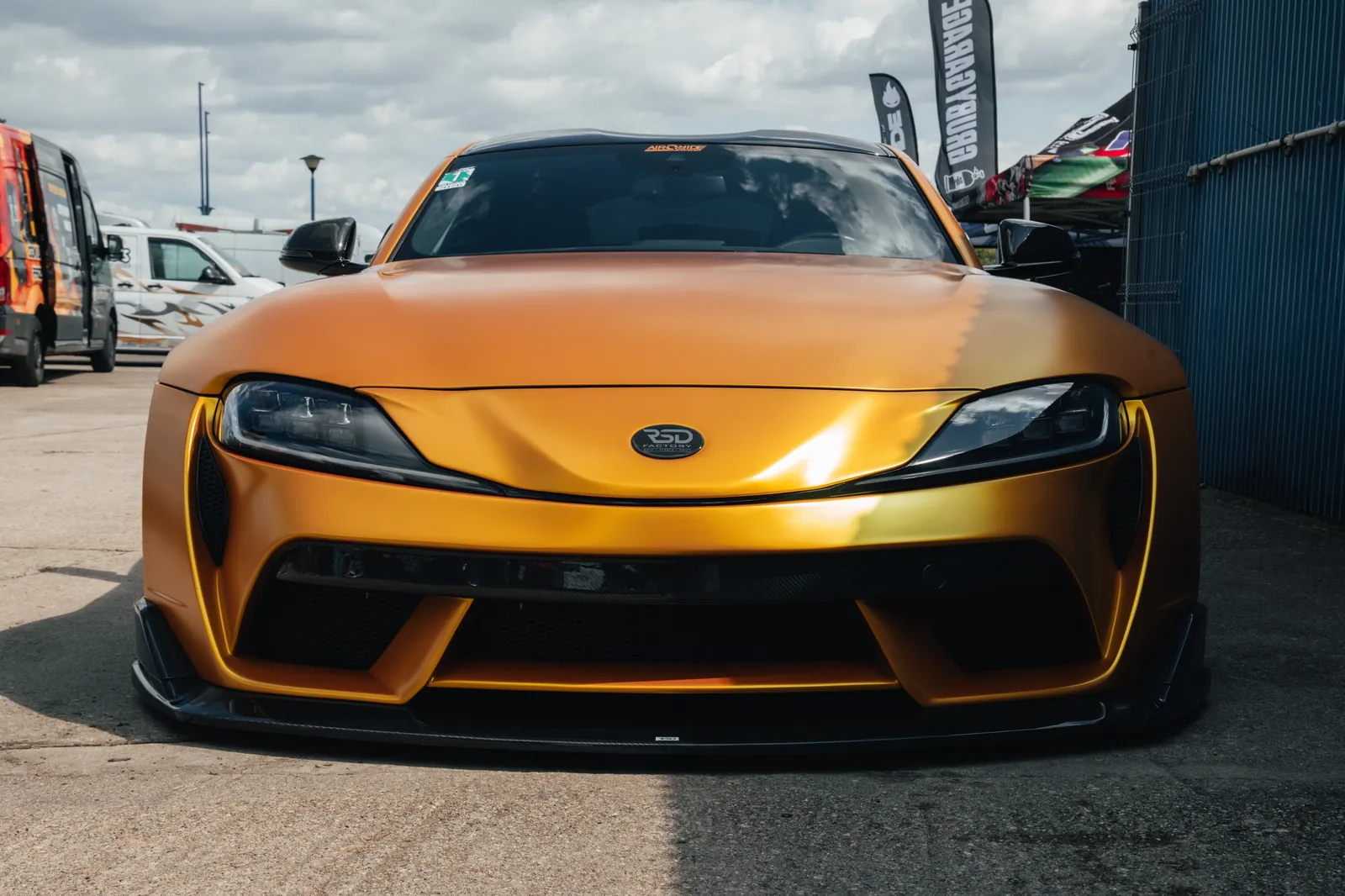 Yellow sports car portrait